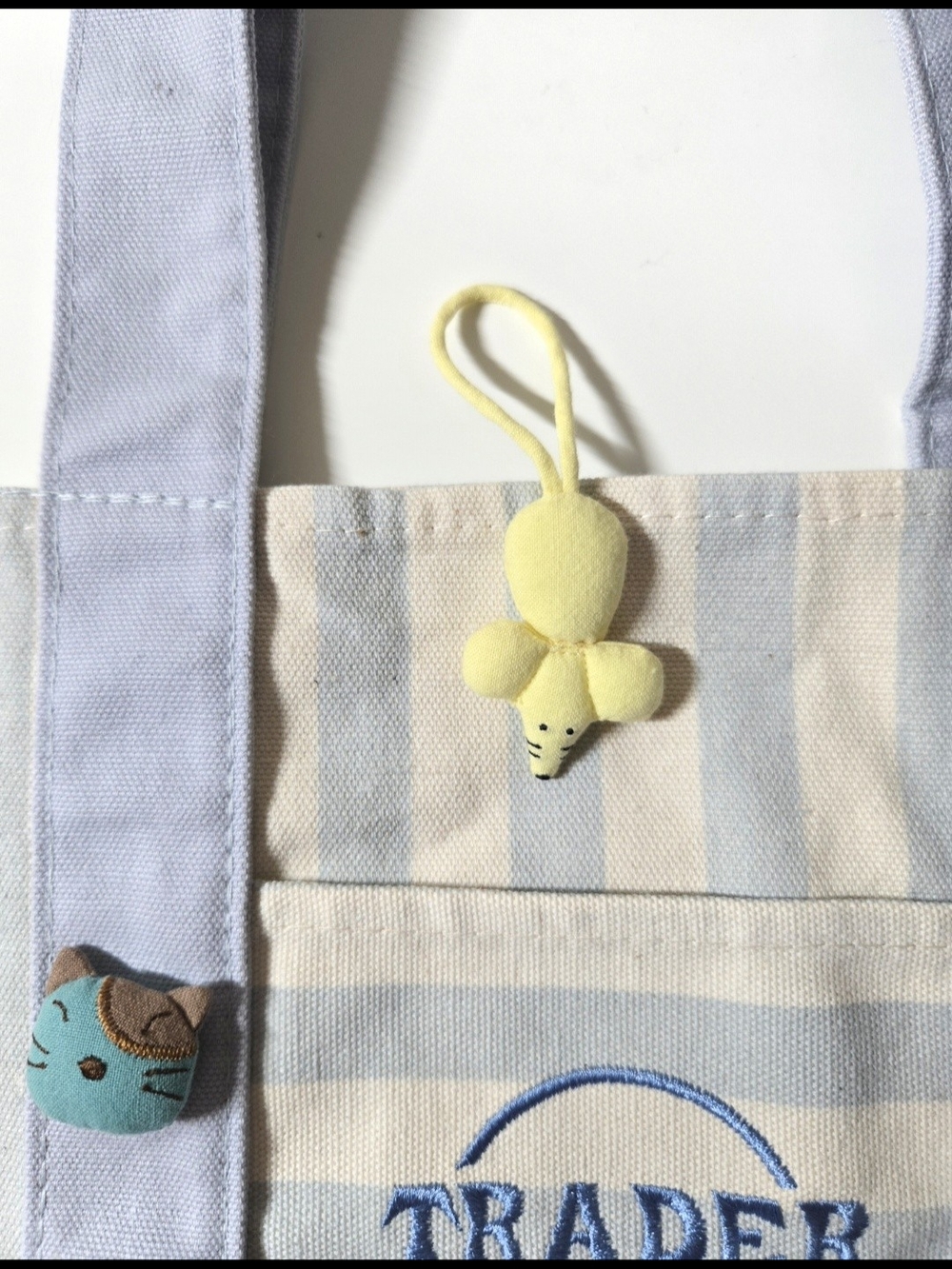 Blue/White striped tote